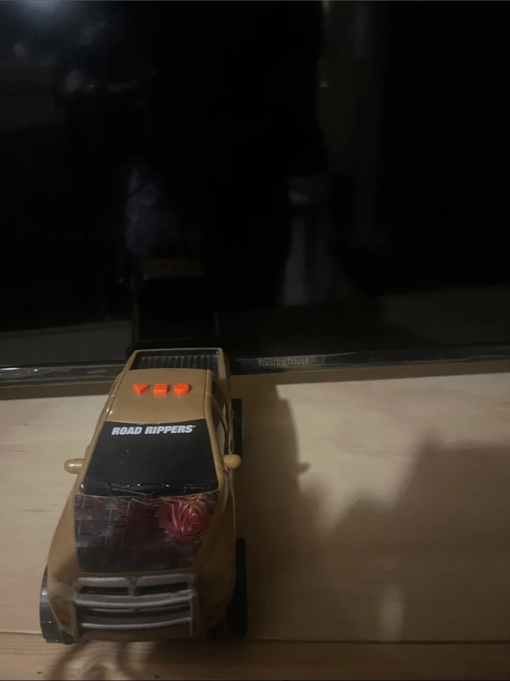 Gold Monster Truck Toy with Red Flame